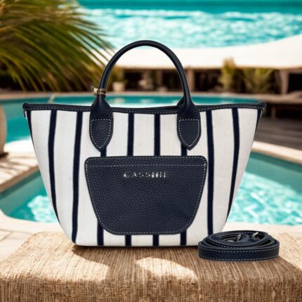 mini shopper bag 8686 örme kumaş/dana derisi kombin